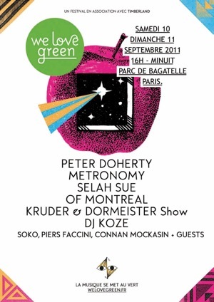 Festival We Love Green les 10 & 11 Septembre à Bagatelle